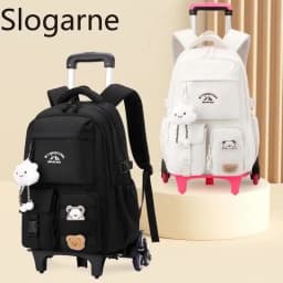 2026 Children Wheeled Backpack Students Schoolbag Rolling Backpacks Bag Kids School Trolley Bookbag Girls School Bag with Wheels
