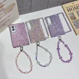 Luxury Full Glitter Diamond Bracelet Chain Phone Case for Samsung Galaxy Fold8 Fold 8 Wide Shockproof Slim Fit Skin Feel Cover