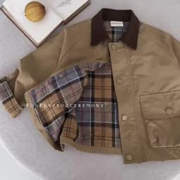 Spring Autumn Kids Boys Jacket Plaid Spliced Pocket Long Sleeve Toddler Boys Outerwears Coat Children Boys Jacket