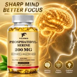 Phosphatidylserine 200mg Capsules, Support Memory Concentration Cognitive Function, Relieve Mental Stress & Nourish Brain Health