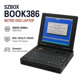 SZBOX BOOK386 Retro Computer 386 Compatible DOS PC Windows 95 3.11 Vintage PC DOS Games Classic Games Retro Gaming Mini Computer
