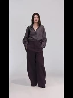 Old Money Style Scimitar Silhouette Pant Loose Fit High Waist Slimming Commuter Trousers For Women