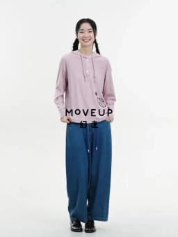 MOVEUP Hooded Drawstring Pullover 2026 Autumn Bird‑Shaped Buttons Embroidery Sweatshirts Loose Long Sleeve Casual Top 3ELQ10567