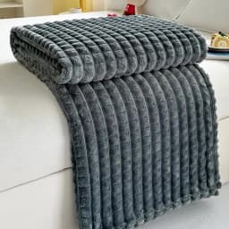 New Simple 3D Plaid Blanket Autumn Winter Soft Warm Multi-functional Sofa Blankets Cozy Durable Artificial Rabbit Plush Blanket
