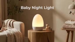 Egg Shape Baby Night Light for Breastfeeding Kids Gift 3 Color Temperatures 12 RGB Colors Skin Feel Touch Room Ambient Lighting