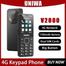 UNIWA V2000 4G Keypad Phone 2.4Inch Big Button Loud Volume 0.3MP Camera 1700mAh Russia Hebrew Keyboard Feature Phones Elderly