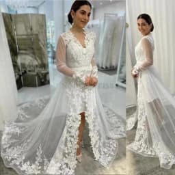 Appliques Long Sleeve Wedding Jacket Robe Party Shawl BOLERO Bridal Cape Elegant Long Wedding Coat Customized
