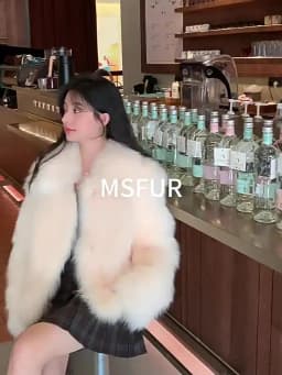 Women Faux Fox Fur Coats Solid Short Jackets Long Sleeves Turn Down Collar Open Stitch Loose Elegant Casual 2026 Autumn Winter