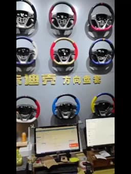 Full Black Suede Car Steering Wheel Cover For BMW E60 E61 E63 E64 530d M sport Steering Wheel Braid