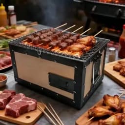 Heat Resistant Charcoal Grill Stove Multi Function BBQ Grill For Barbecue Cooking And Tea Boiling Camping Garden Patio Use