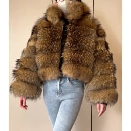 Stand Collar Natural Real Fox Fur Coat for Women Winter Warm Fashionable Lapin Blue Color Full Length Tailored Fit Outerwear