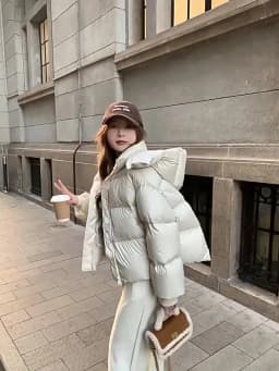 2026 New Women's Winter Short Hooded Puffer Jacket Korean Loose Thick Padded Jackets Female Lightweight Warm Solid Padded Parkas