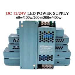 Ultra Thin LED Power Supply DC 12V 24V Lighting Transformers 60W 100W 200W 300W 400W AC190-240V Converter Driver for Strips