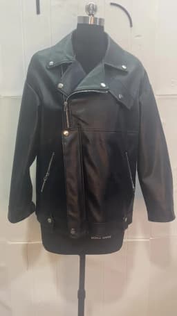 Nerazzurri Autumn White Black Soft Pu Leather Jackets for Women Long Sleeve Zipper Loose Spring Faux Leather Biker Jacket Women