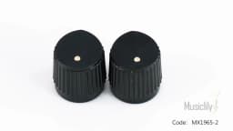Musiclily Pro Universal Fitting Metric Size Plastic Bevel Top Knobs for Guitar or Bass Steinberger Style, Black ( Set of 2)