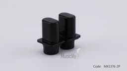 Musiclily Pro Inch Size Top Hat Guitar Switch Tips 3-Way Pickup Selector Switch Knobs for USA Fender Tele Style,Black (Set of 2)