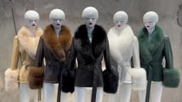 YOLOAgain Real Fox Fur Collar Genuine Leather Jacket Women