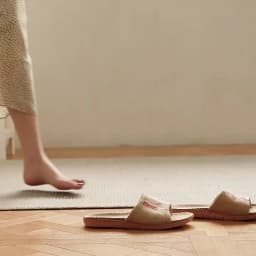 Summer Woven Mat Home Cooling Mat Slippers Bow Knot Indoor Bamboo Fish Mouth Woven Grass Shoes