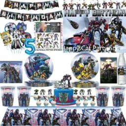Transformation Birthday Party Decoration Plates Tablecloth Shape Shifting Robot Balloon Backdrop Baby Shower Kids Party Supplies