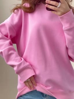 Oversized Sweatshirt Green Mint Women Basic Long Sleeve Tops Boyfriend Pink Loose Pullovers Women Sweatshirts No Hood Cotton