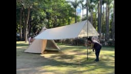 5x3m 4x3m Tarp With Support Pole Rope Peg Waterproof Awning Tent Shade Garden Sunshade Outdoor Camping Sun Shelter Beach Hammock