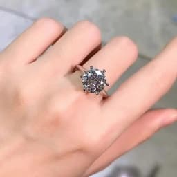 Classic 6 Prong Diamond Ring D Color 1ct Moissanite VVS Round Cut Lab Diamond Ring for Women Engagement Wedding Band Jewelry