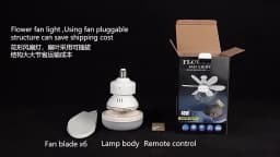 Socket Fan Light, 20.5in Small Ceiling Fan with LED, E26/27 Cordless Light Screw Fan for Kitchen Bedroom, Small Room