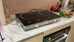 Karinear Ceramic Hob 2 Zones, 3200W Plug in Electric Hob with Safety Lock, Knobs&Touch Control, 56cm Coutertop Freestanding 240V