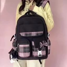 2025 New Student Backpack, Cartoon Cute Girl Backpack, Multi Pocket Lightweight Load Reduction Backpack