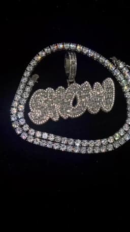 Bubble Letter Baguette Customized Jewelry Name Plated Personalized Necklace for Men Iced Out Pendant Hip Hop Charms