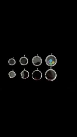 5Pcs 20-40mm Stainless Steel Glass Memory Cremation Urn Locket Pendant Openable Round Reliquary Photo Medaillon Colgantes