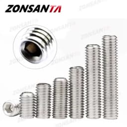 ZONSANTA Grub Screw M2 M2.5 M3 M4 M5 M6 M8 DIN916 304 Stainless Hex Hexagon Socket Allen Cup Point DIY Set Door Handles Bolt