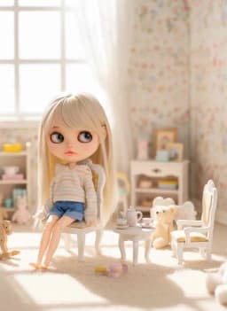 9-10 inch Blyth Wig Short Straight Brown Hair