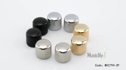 Musiclily Pro Fine 24 Splines Steel Dome Push-on Control Knob 18mm for USA Made Guitar Bass Potentiometers (Set of 2)