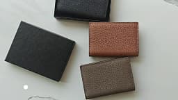 Custom Name Luxury Men Waalet Genuine Leather Personalize Initials Mini Women Card Holder With Gift Box Small Business Wallet