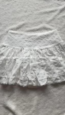 Balletcore Ruffled Mini Skirt with Lace Trim Low Rise Tiered White Skirt Summer Women TeenGirl Y2K Goth Outfit