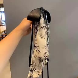 New Chinese Ink Style Bow Hair Clip Long Ribbon Ancient Hanfu Hair Accessory