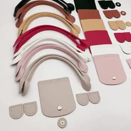 1 Set Pu Leather Bag Strap Knit Handbag Part Diy Crochet Bag Accessories Bags Handle With Holes Bag Buckle For Making Handbag