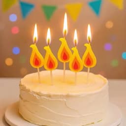Yellow Flame Cake Candle Retro Cartoon Flame Candle Birthday Candle Internet Celebrity Christmas Decoration