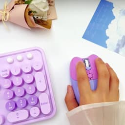 MOFii 1 Piece Dual-Mode Wireless Mouse, Gradient Cat Shape Cute Mouse, Bluetooth & 2.4G Silent Office Mouse,Battery Not Include