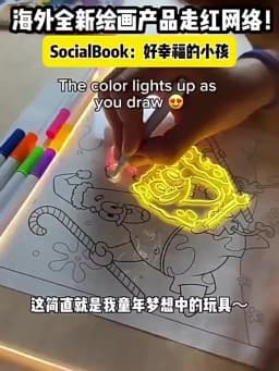 Acrylic Clear Light Up Drawing Board,Glow Erasable Memo LED Magic Board , Kids DIY Toys , with 7 Color Markers Pen and Stand