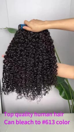 18A Burmese Curly Human Hair Bundles Double Weft #1B 100% Unprocessed Raw Virgin Hair Weave Extensions Can Bleach to #613 Color