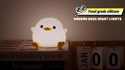 LED Night Light Cute Duck Cartoon Animals Silicone Lamp for Children Kid Touch Sensor Timing USB Rechargeable for Birthday Gifts