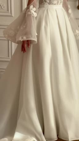 Customized Off Shoulder Two Pieces Wedding Dress Lace Applique Detachable Skirt 2in1 Style Versatile Design Bridal Dress