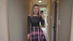 A Retro Era Plaid Off-the-Shoulder Knitted Dress for Women's Autumn and Winter in Size 2025