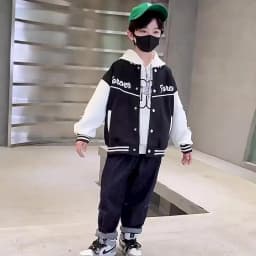 Bomber Jacket Children Boys Spring Autumn Letter Print Outerwear Kids Streetwear Varsity Baseball Uniform New Coats 3-14 Years