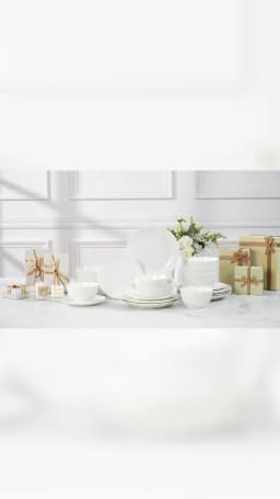 MALACASA LEILA 12/16/24/32 Ceramic Plate Sets White Porcelain Dinnerware Set with 4/6 PCS Dinner Plate/Dessert/Cereal Bowl/Soup