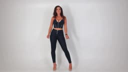 Shascullfites Melody Crackle Black Coated Lifting Pants Button Up Sexy Skinny Pants Bum Lift Leggings Booty Leggings