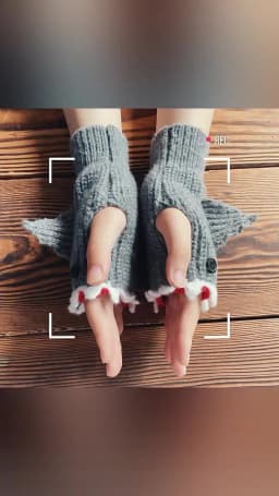 New 3D Cartoon Half Finger Gloves Shark Fish Knitted Glove Cute Novelty Unisex Winter Warm Men Women Xmas Gift Christmas Guantes