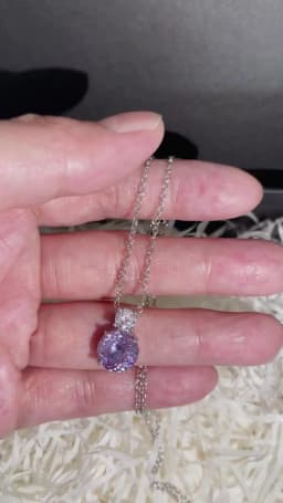 925 Sterling Silver Fire Bird's Nest Cut High Carbon Diamond Necklace Bright Violet Elegant Pendant Collarbone Chain